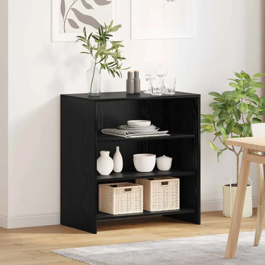 Buffet Noir 70 x 41 x 75 cm Bois d'ingénierie - 4