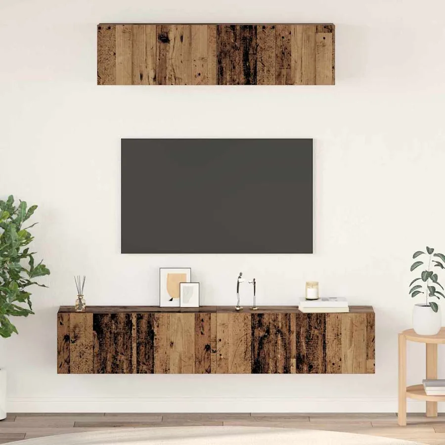 Ensemble meuble TV 4 pcs Bois Ancien Bois d'ingénierie