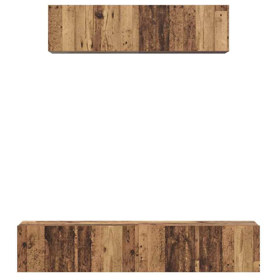 Ensemble meuble TV 4 pcs Bois Ancien Bois d'ingénierie - 7