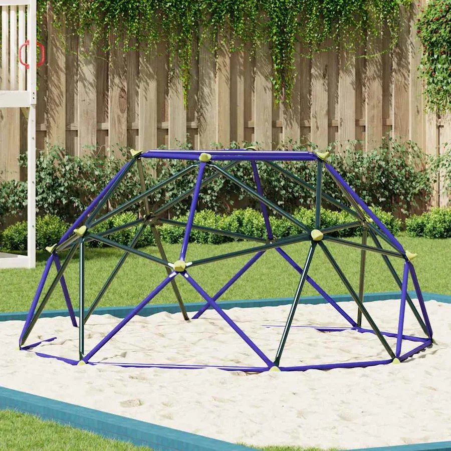 Dôme d'escalade pour enfants Bleu 8FT sans toboggan Acier