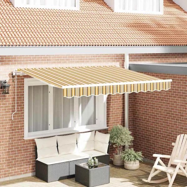 Auvent Rétractable Jaune 350 x 200 cm tissu