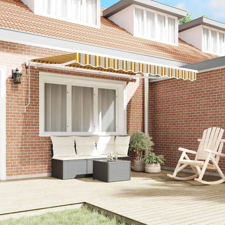 Auvent Rétractable Jaune 350 x 200 cm tissu - 3