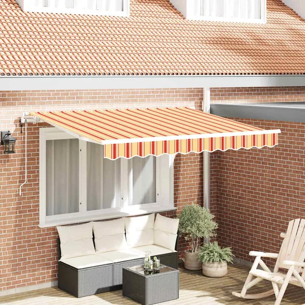 Auvent Rétractable Jaune 350 x 200 cm tissu