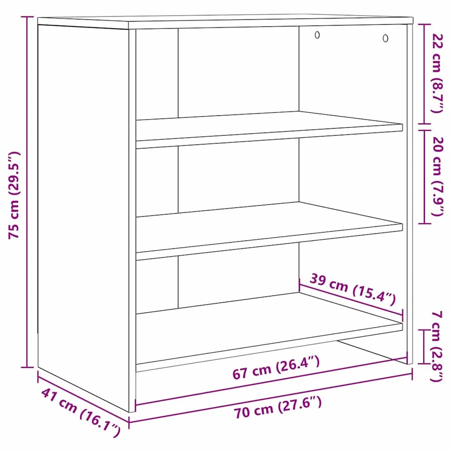 Buffet Marron 70 x 41 x 75 cm Bois d'ingénierie - 8