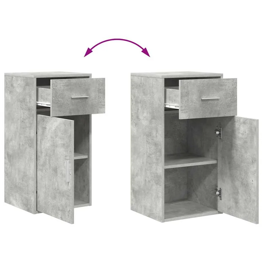Buffet avec tiroir Gris béton 38 x 34 x 75 cm - 12