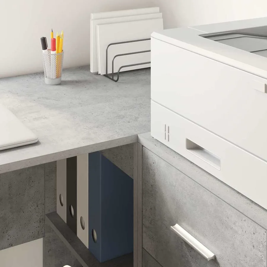 Buffet avec tiroir Gris béton 38 x 34 x 75 cm - 4