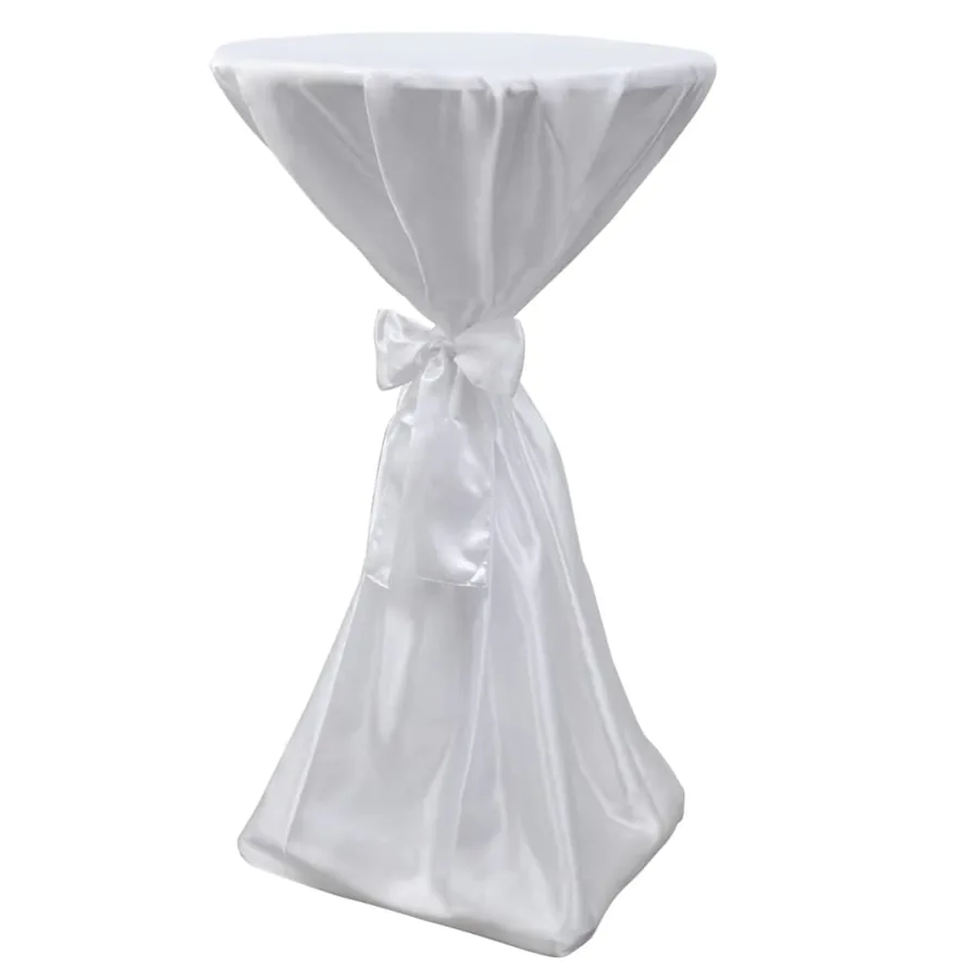 Housse de table blanche avec ruban 70 cm 2 pièces - 4