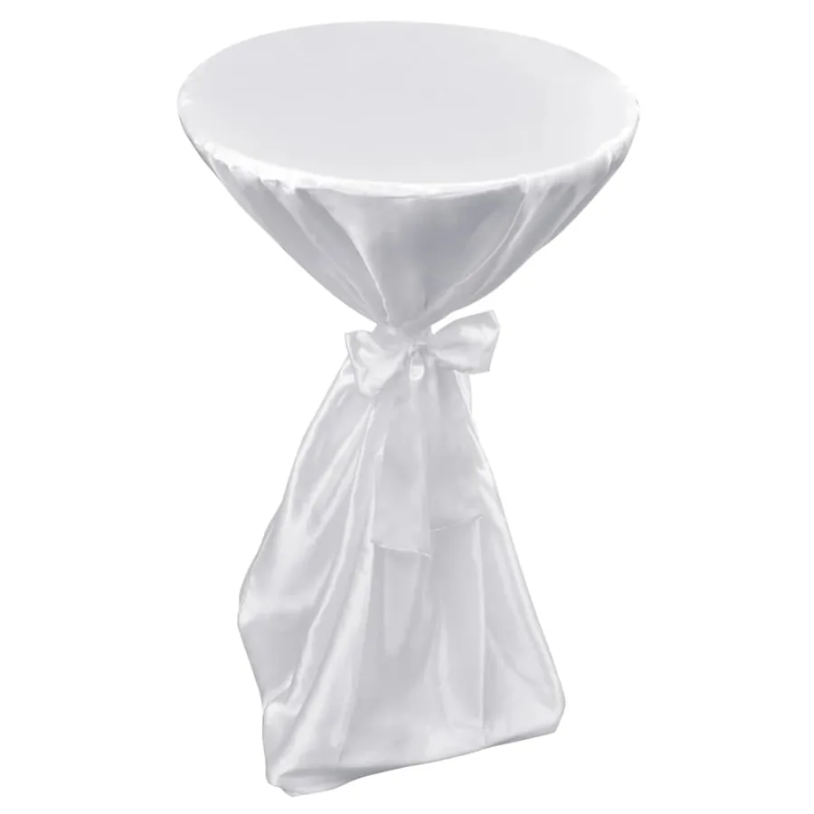 Housse de table blanche avec ruban 70 cm 2 pièces - 5