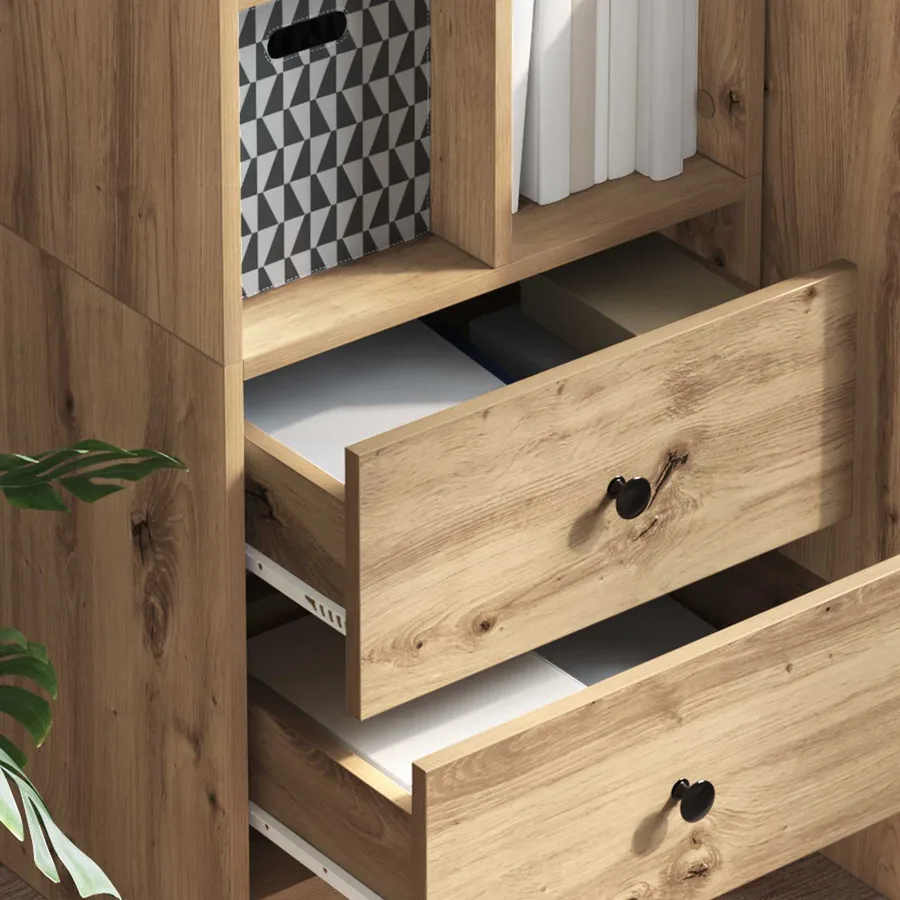 Haut Armoire Chêne artisanal 45,5 x 34 x 127 cm - 4