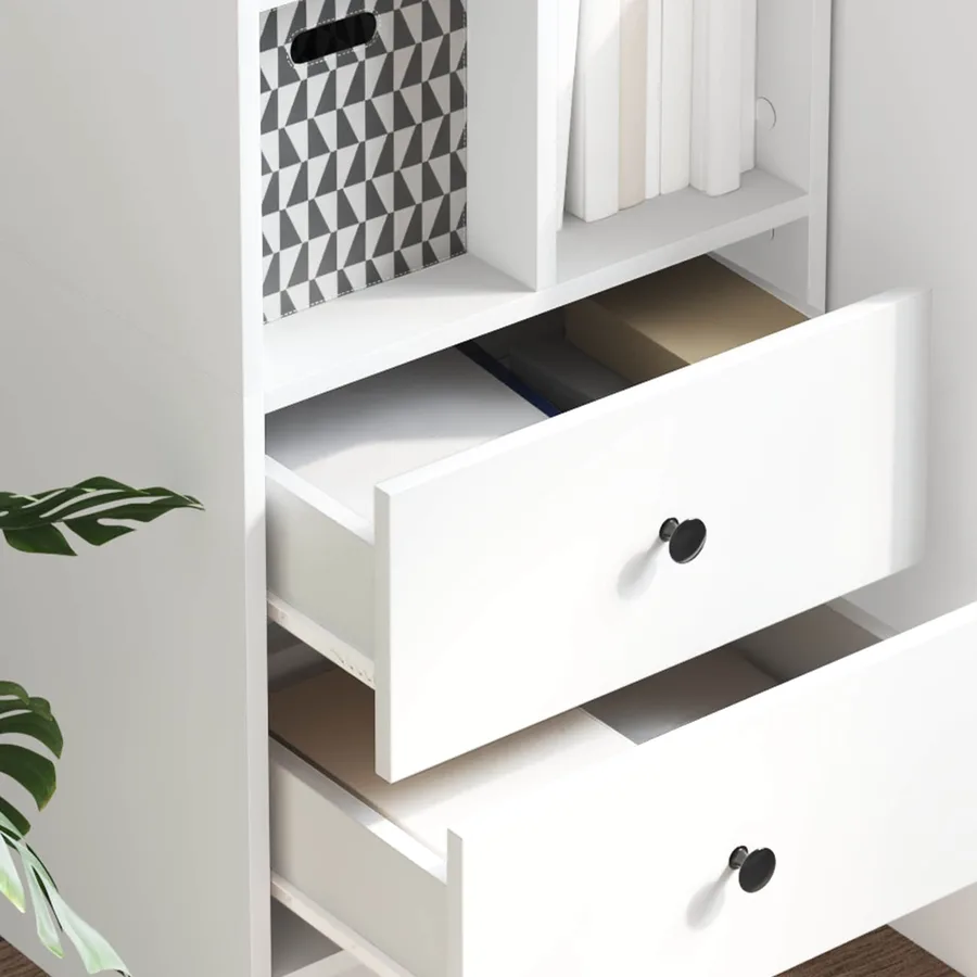 Haut Armoire avec tiroir Blanc 45,5 x 34 x 127 cm - 4