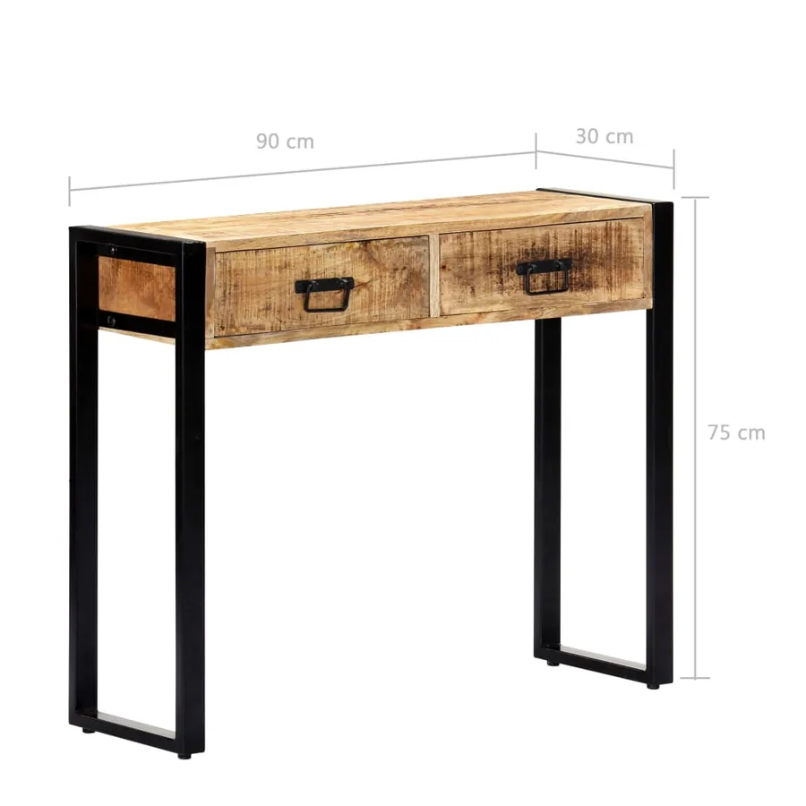 Table console 90 x 30 x 75 cm Bois de manguier massif - 7