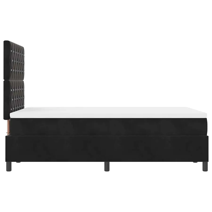 Lit à ressort LED avec matelas Noir 120 x 200 cm Velours - 9