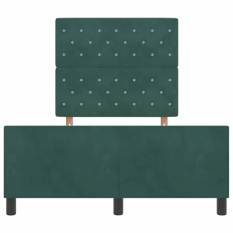 Lit à ressorts avec tête de lit Vert foncé 120 x 200 cm Velours - 7