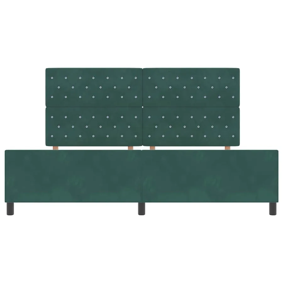 Lit à ressorts avec tête de lit Vert foncé 200 x 200 cm Velours - 7
