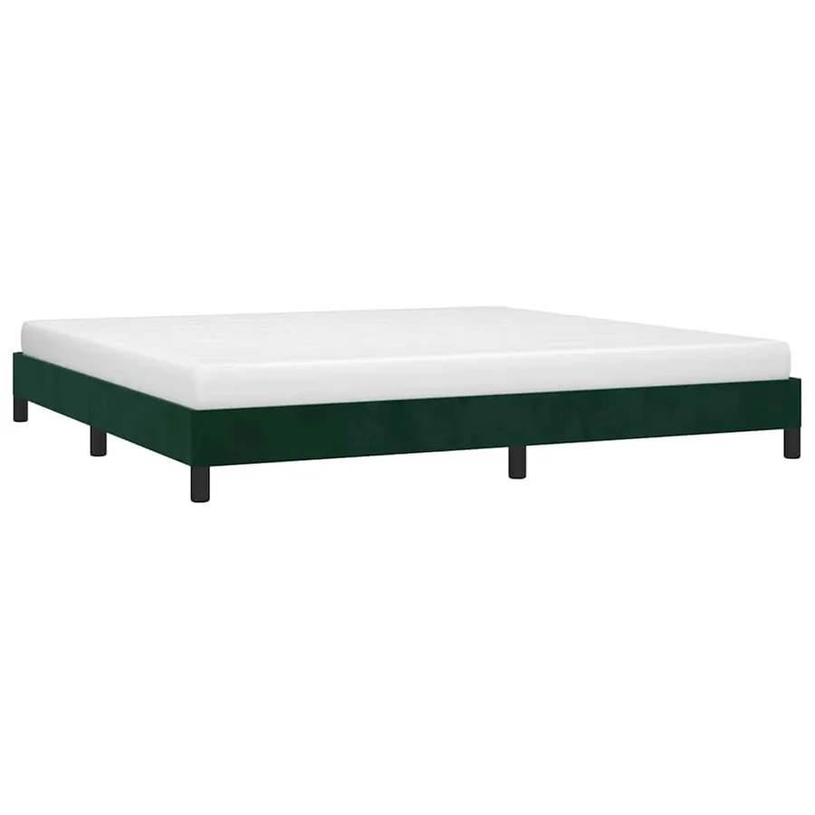 Cadre de lit sans matelas vert foncé 200x200 cm velours - 3