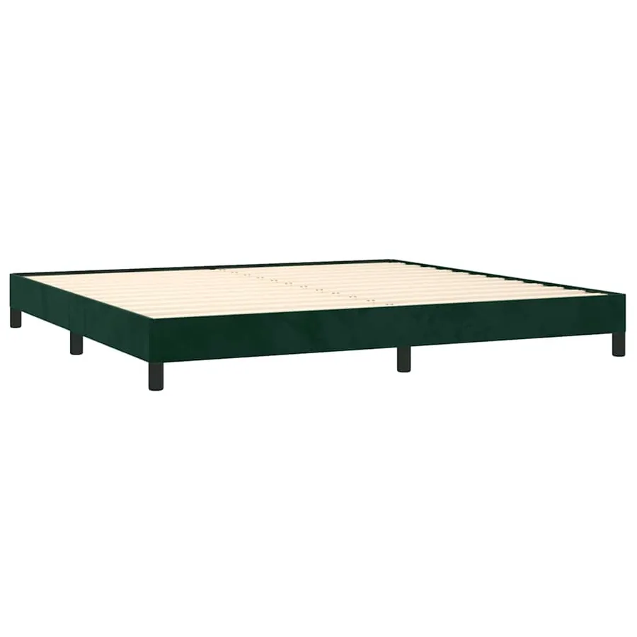 Cadre de lit sans matelas vert foncé 200x200 cm velours - 4