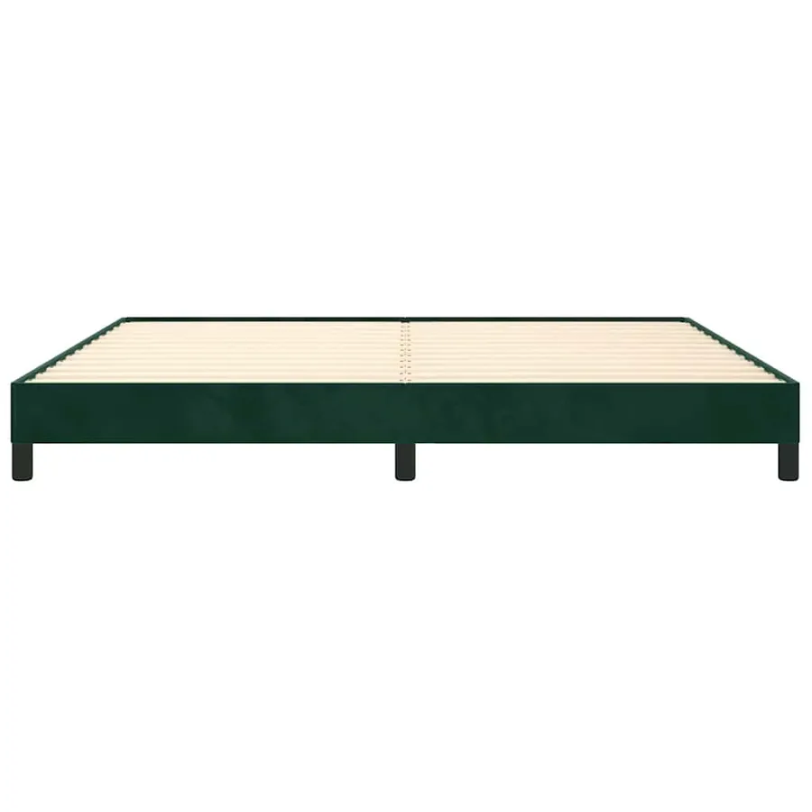 Cadre de lit sans matelas vert foncé 200x200 cm velours - 5