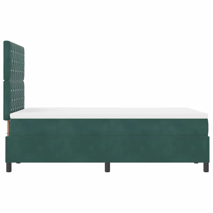 Lit à ressort LED avec matelas Vert foncé 120 x 190 cm Velours - 9
