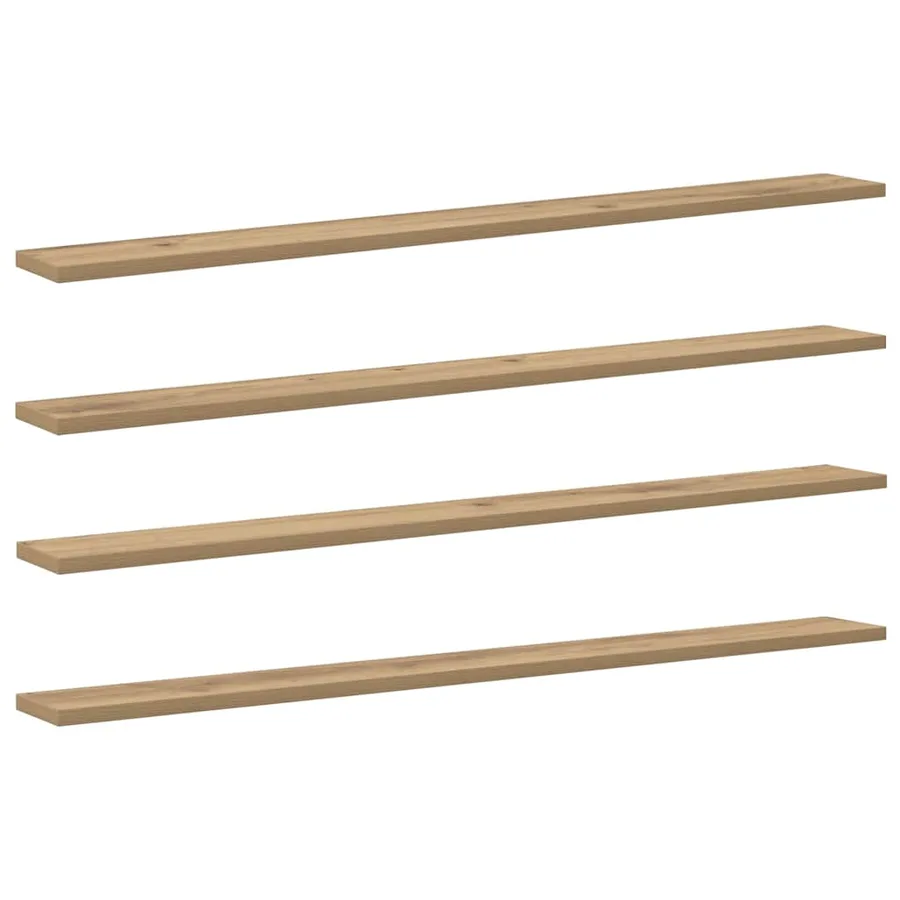 Étagère à livres 3 niveaux 4 pcs 100 x 10 x 1,5 cm Marron - 2
