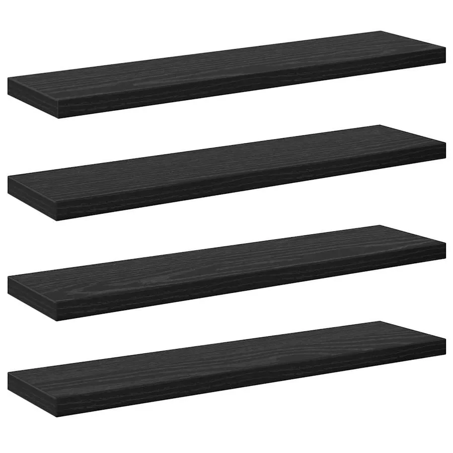 Étagère à livres 4 pcs Noir 40 x 10 x 1,5 cm Bois d'ingénierie - 2