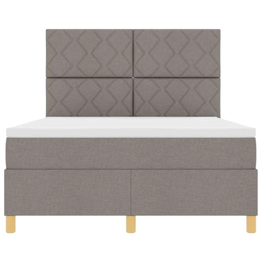 Lit à ressorts avec tête de lit Taupe 160 x 200 cm tissu - 7