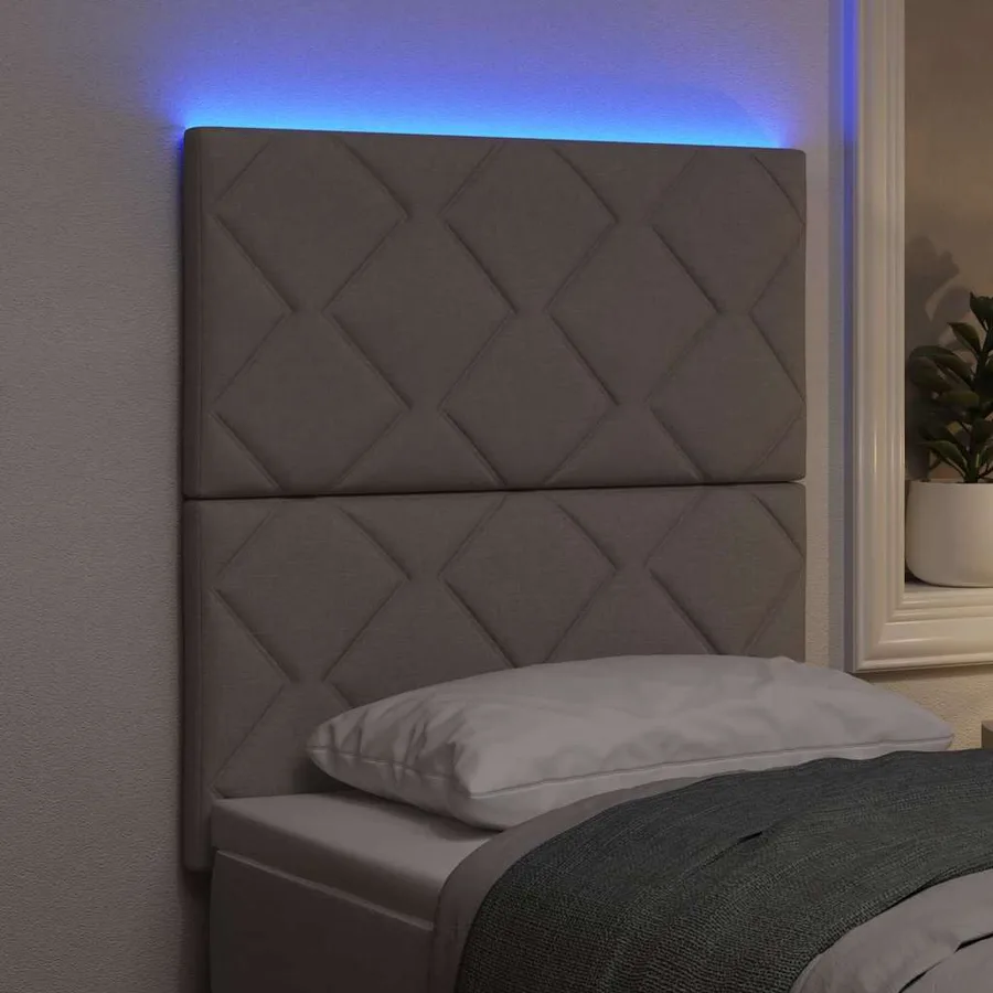 Tête de lit LED Taupe 80 cm tissu - 4