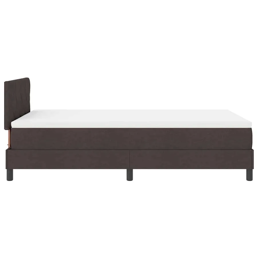 Lit à ressorts avec coussin Marron foncé 120 x 200 cm tissu - 9