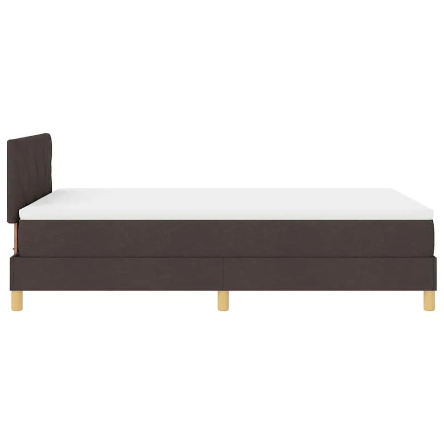 Lit à ressort LED Marron foncé 120 x 200 cm tissu - 9