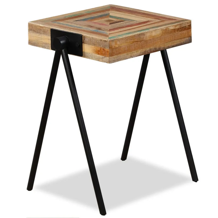 Table d'appoint Teck massif de récupération - 10