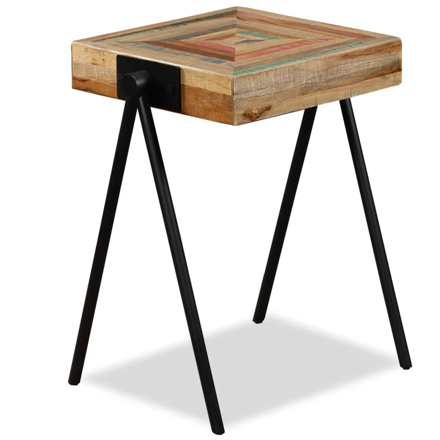 Table d'appoint Teck massif de récupération - 13