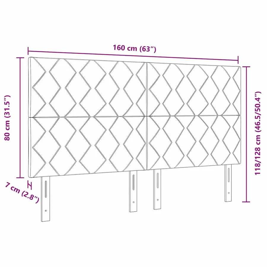 Tête de lit Taupe 160 cm tissu - 9