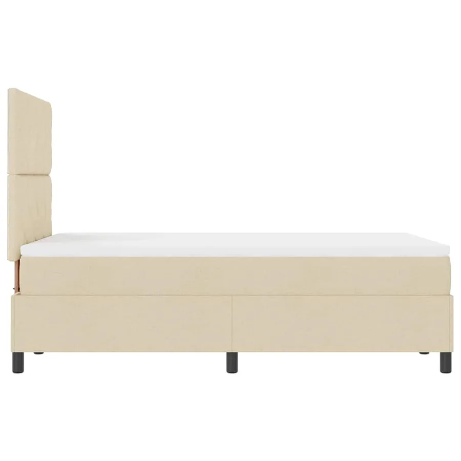 Lit à ressorts avec bandes LED Crème 120 x 200 cm tissu - 9