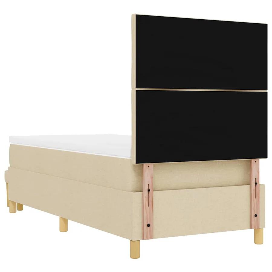 Lit à ressorts avec coussin Crème 200 x 100 cm tissu - 8