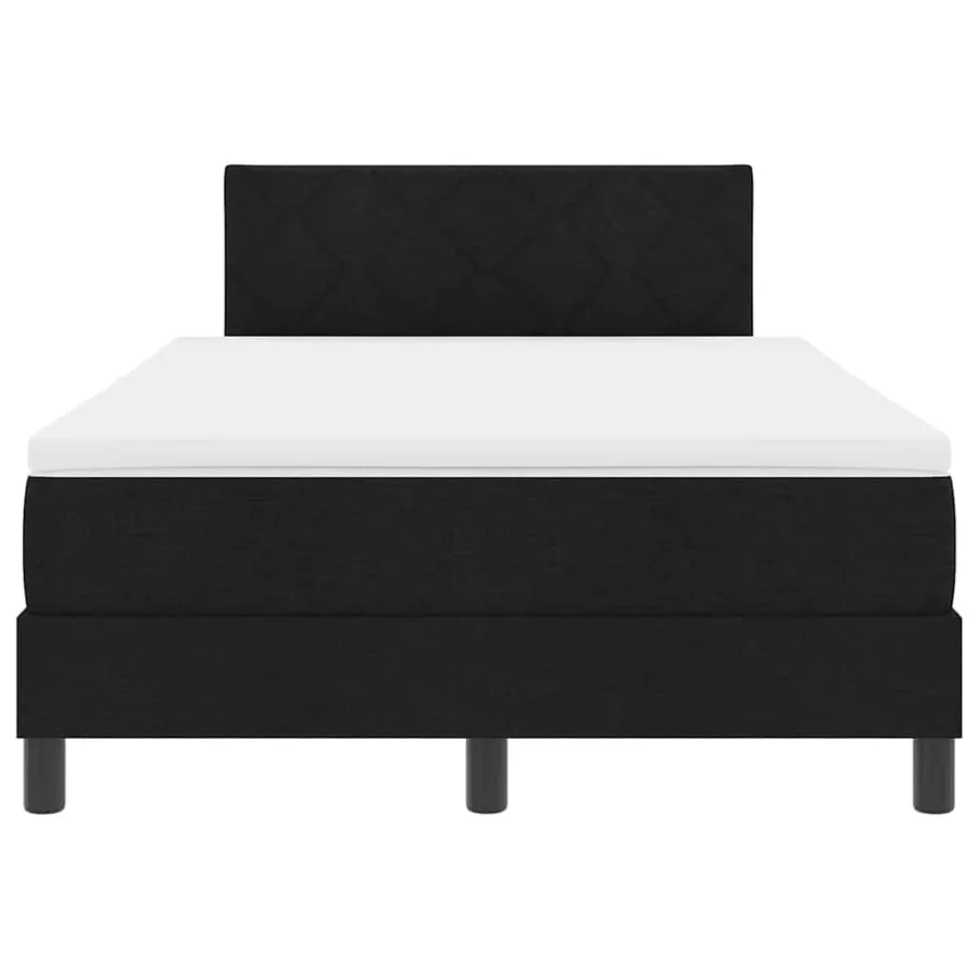 Lit à ressorts avec coussin Noir 120 x 200 cm tissu - 7