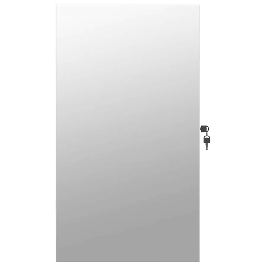 Armoire à bijoux avec miroir et éclairage LED mural blanc - 4