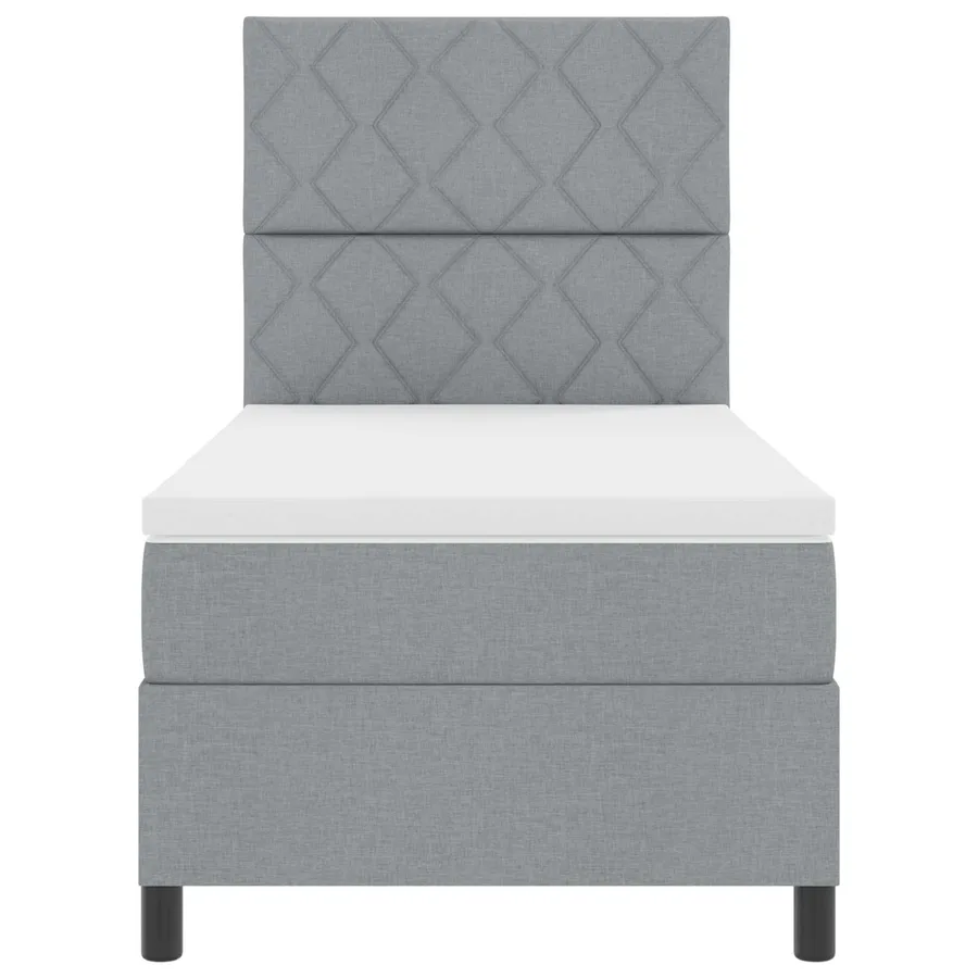 Lit à ressorts avec bandes LED Gris clair 100 x 200 cm tissu - 4