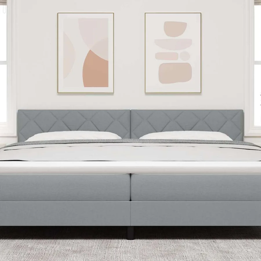 Tête de lit LED Gris clair 200 cm tissu - 3