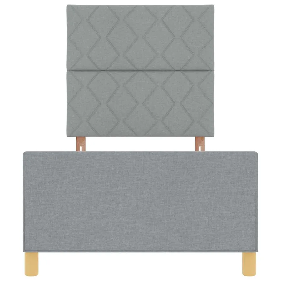 Cadre de lit avec tête de lit Gris clair 100 x 200 cm tissu - 7