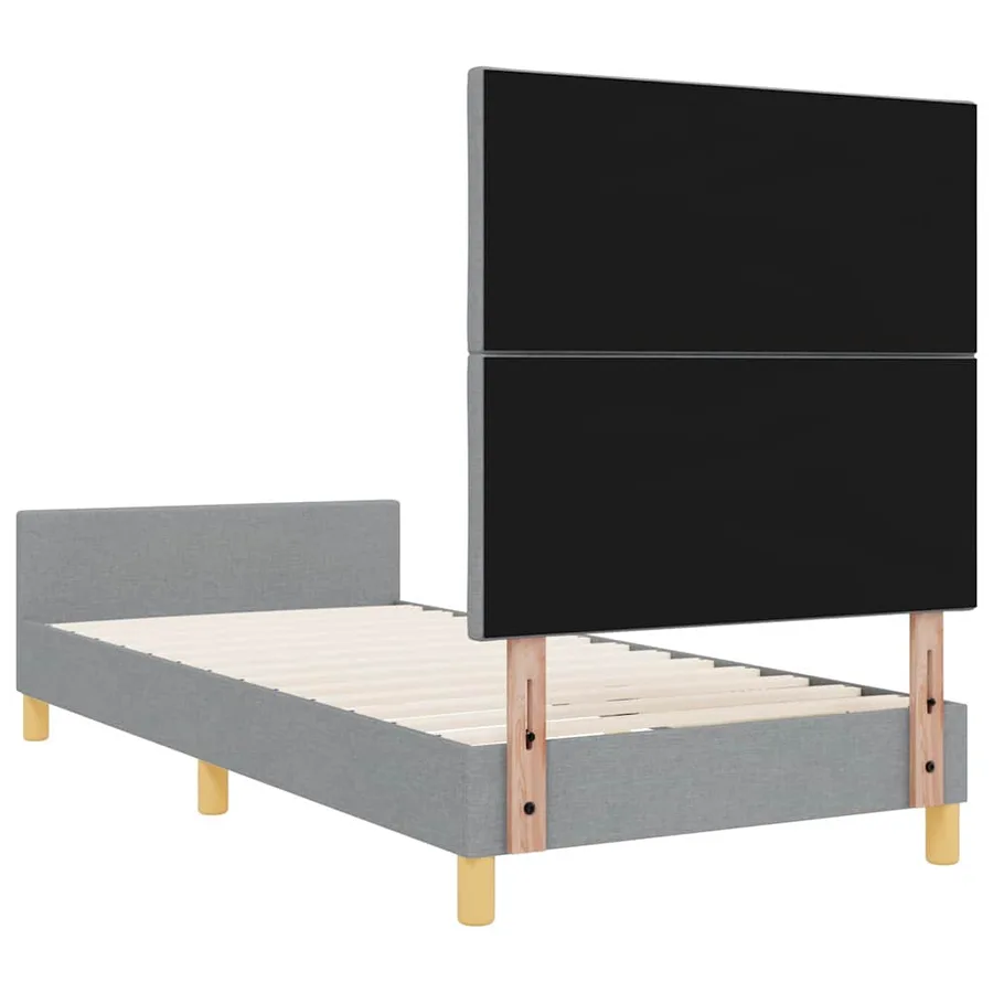 Cadre de lit avec tête de lit Gris clair 100 x 200 cm tissu - 9