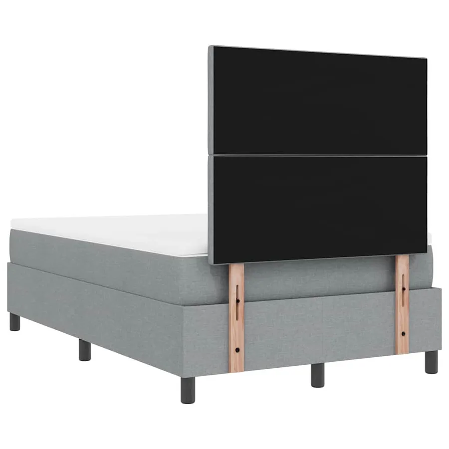 Lit à ressorts avec tête de lit Gris clair 120 x 200 cm tissu - 9