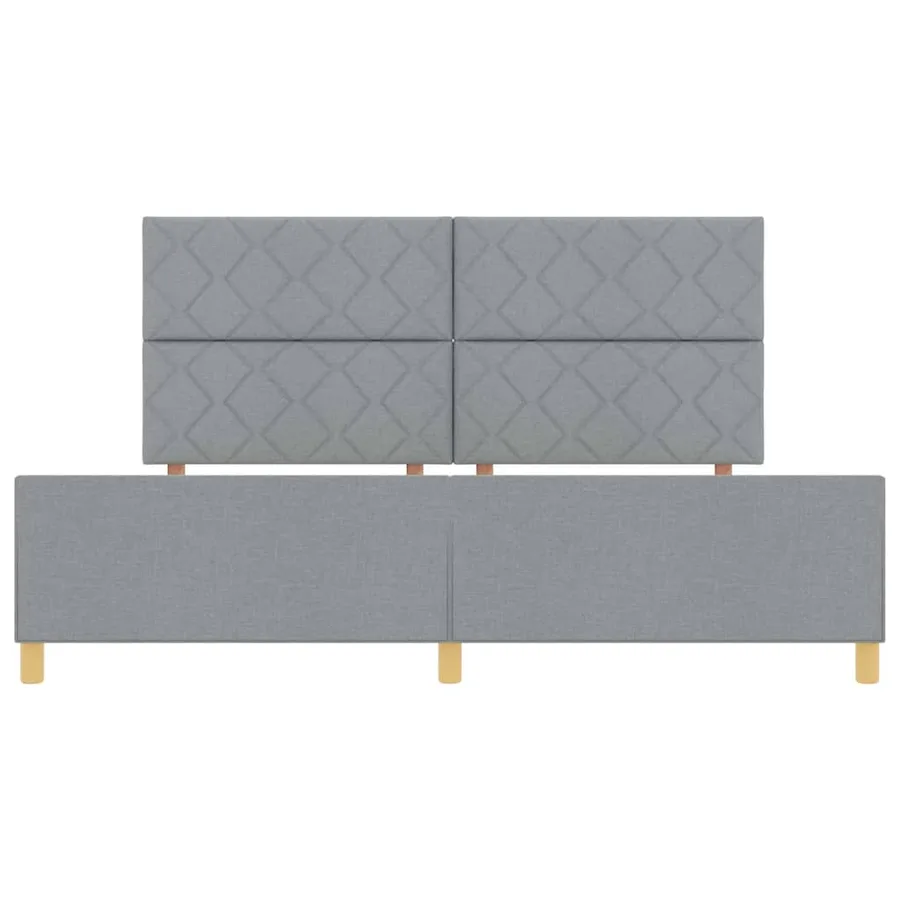 Cadre de lit avec tête de lit Gris clair 200 x 200 cm tissu - 7