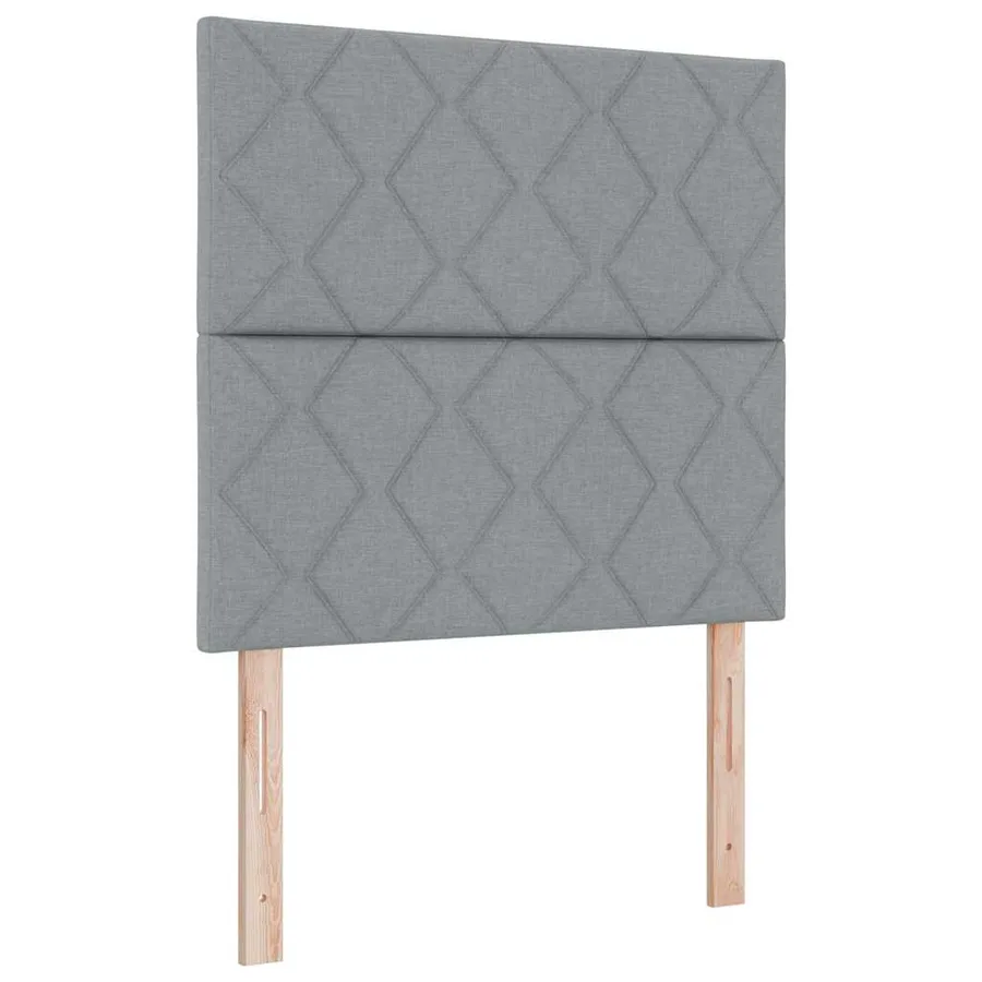 Lit à ressort LED Gris clair 100 x 200 cm tissu - 2