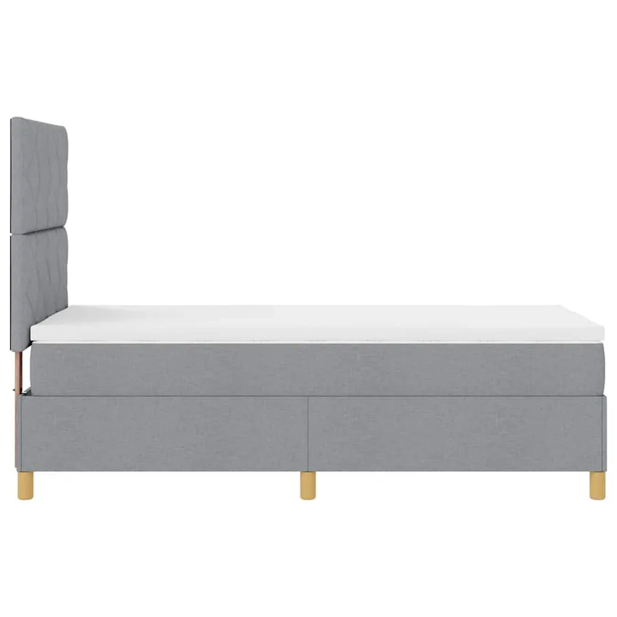 Lit à ressort LED Gris clair 100 x 200 cm tissu - 9