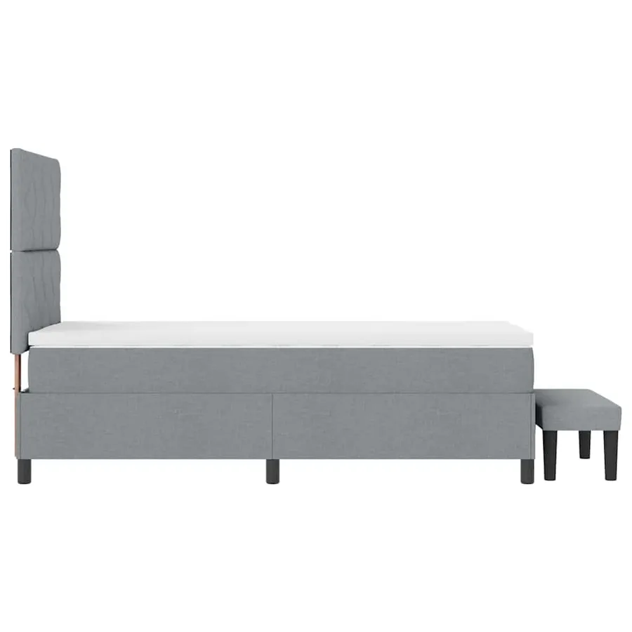 Lit à ressorts avec tête de lit Gris clair 100 x 200 cm tissu - 9