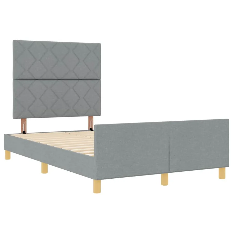Cadre de lit avec tête de lit Gris clair 120 x 200 cm tissu - 5