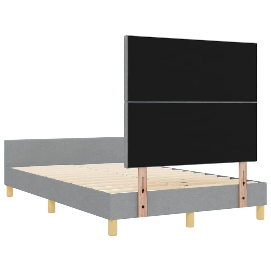 Cadre de lit avec tête de lit Gris clair 120 x 200 cm tissu - 9