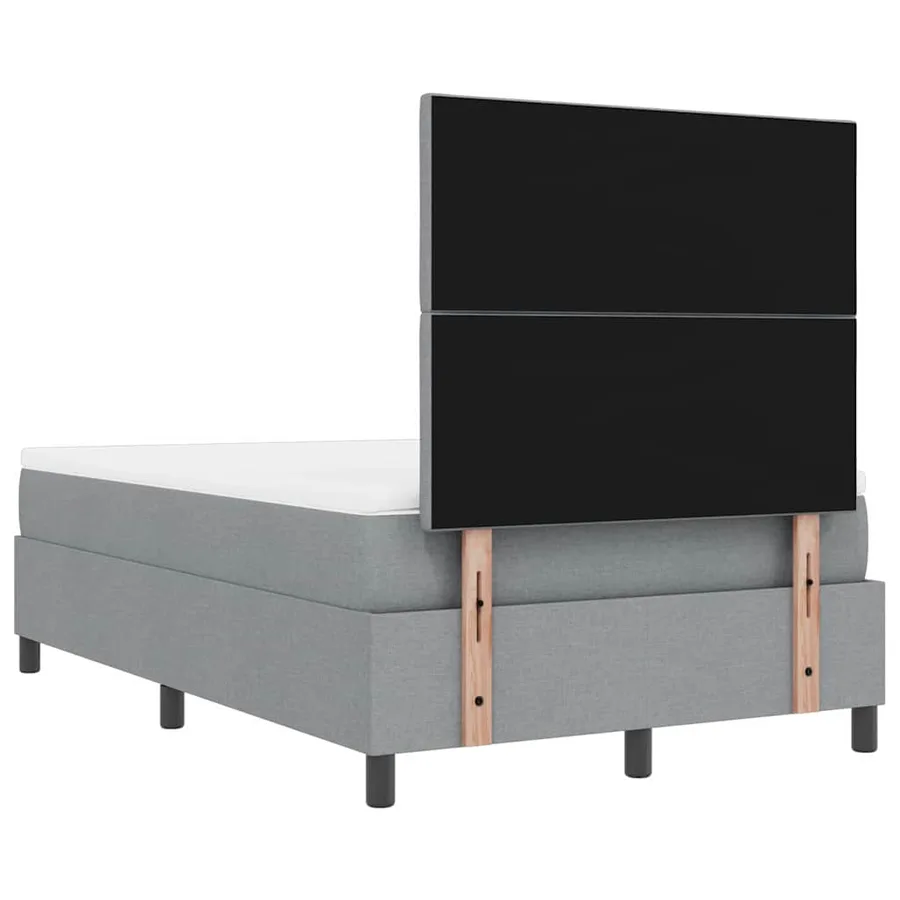 Lit à ressorts avec tête de lit Gris clair 120 x 200 cm tissu - 10