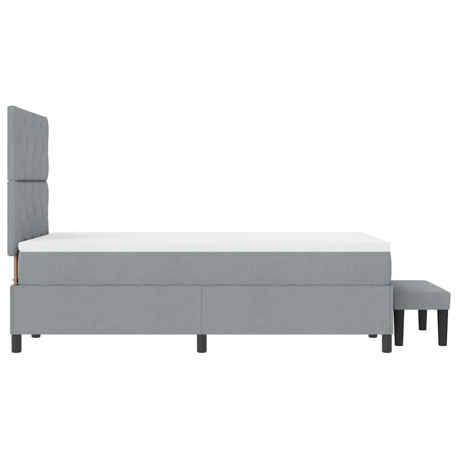 Lit à ressorts avec tête de lit Gris clair 120 x 200 cm tissu - 9
