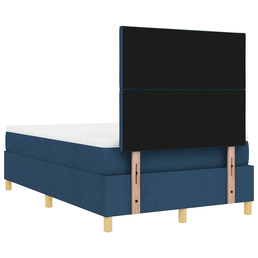 Lit à ressort LED avec tête de lit Bleu 120 x 190 cm tissu - 10