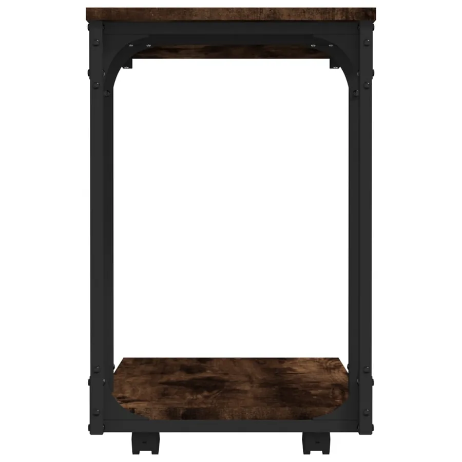 Table d'appoint à roues Chêne fumé 50x35x55,5 cm - 6